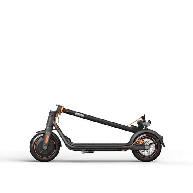 Электросамокат, Ninebot, KickScooter F40, Запас хода 40 км, Складной дизайн, Максимальная скорость 30 км/ч, Мощность двигателя 350 Вт, Вес 15,8 кг, Градус подъема 20%, Размер шин 10 дюймов, Серый