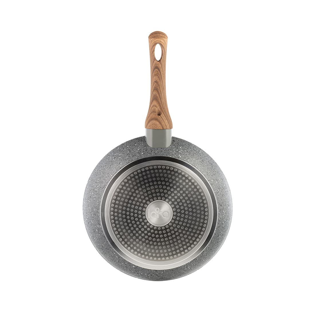 Сковорода, LARA, PALERMO LR01-55-22, Круглая, Диаметр 22 см, Высота 4.5 см, Толщина 4.2 мм, Кованый алюминий, Антипригарное покрытие, Для всех типов плит, Ручная мойка, Серый