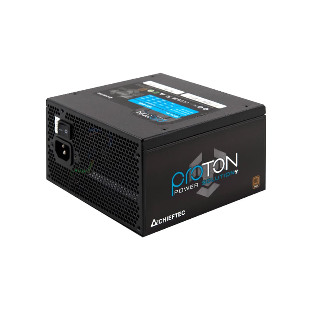 Блок питания, Chieftec, Proton BDF-400S, 400W, ATX, APFC, Bronze, non-Modular, 20+4pin, 4+4pin, 3*Sata, 3*Molex, PCI-E 6+2 pin, Вентилятор 12см, Черный