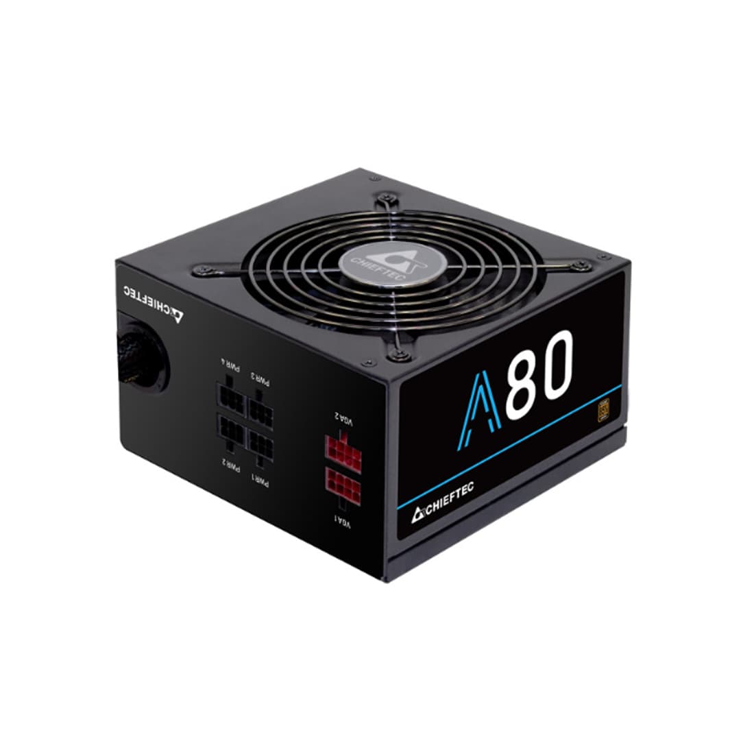 Блок питания, Chieftec, A-80 CTG-650C, 650W, ATX, APFC, Semi Modular, 20+4pin, 4+4pin, 6*Sata, 4*Molex, 2*PCIe 6+2-pin, Вентилятор 12см, Черный