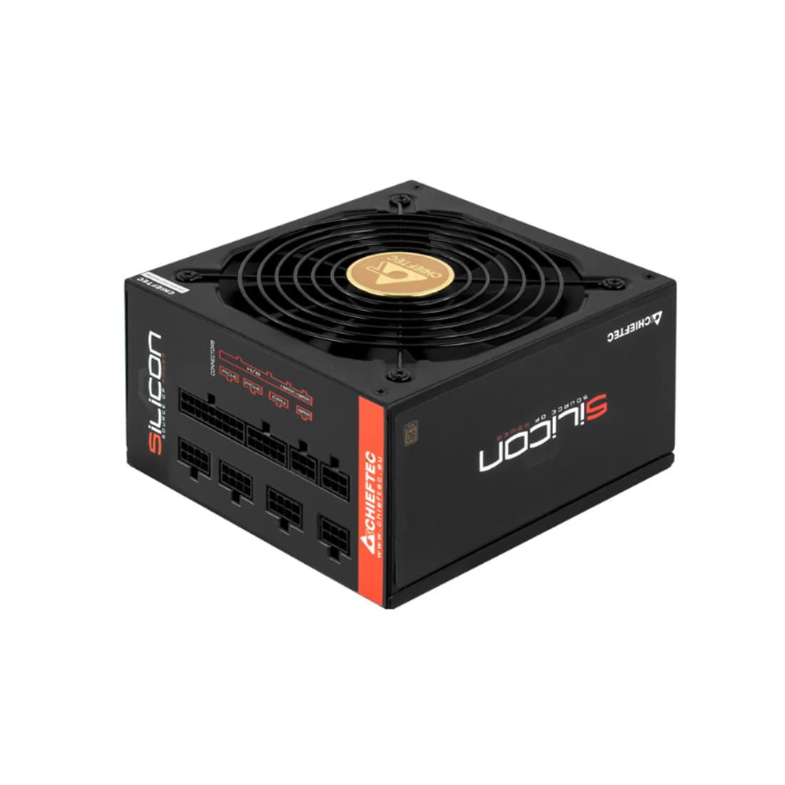 Блок питания, Chieftec, Silicon SLC-750C, 750W, ATX, APFC, Bronze, Modular, 20+4pin, 4+4pin, 6*Sata, 3*Molex, 4*PCI-E 6+2-pin, Вентилятор 14см, Черный