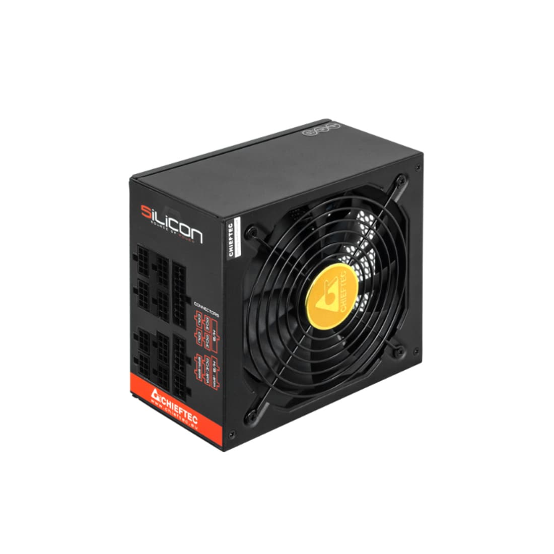 Блок питания, Chieftec, Silicon SLC-850C, 850W, ATX, APFC, Bronze, Modular, 20+4pin, 4+4pin, 9*Sata, 3*Molex, 6*PCI-E 6+2-pin, Вентилятор 14см, Черный