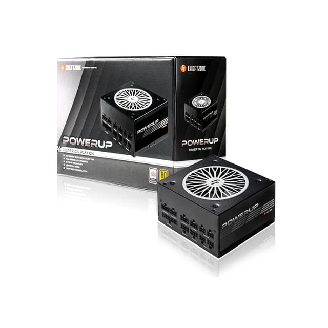 Блок питания, Chieftec, PowerUp GPX-750FC, 750W, ATX, APFC, Gold, Modular, 20+4pin, 2*4+4pin, 9*Sata, 3*Molex, 4*PCI-E 6+2-pin, Вентилятор 12см, Черный