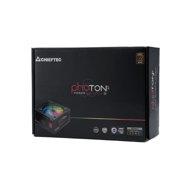 Блок питания, Chieftec, Photon CTG-750C-RGB, 750W, ATX, APFC, Semi Modular, 20+4pin, 4+4pin, 6*Sata, 4*Molex, 4*PCIe 6+2-pin, Вентилятор 12см RGB, Черный