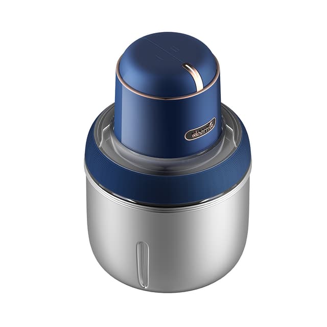 Беспроводной мини-комбайн, Deerma, Food Processor DEM-JR08, Мощность 220 Вт, Объемы чаш: 0.8, 1.0, 1.2 л, Функции: измельчение, нарезка, взбивание, очистка чеснока, Синий
