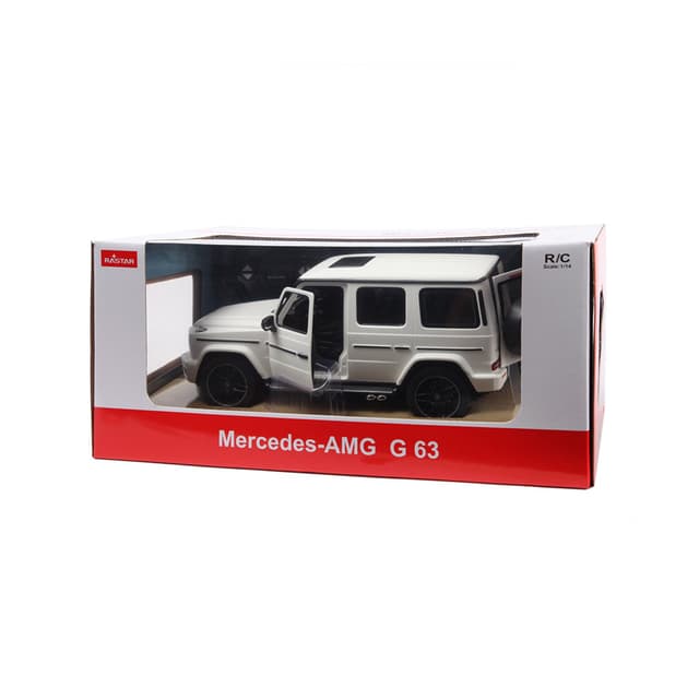 Радиоуправляемая машина, RASTAR, 95700W, 1:14, Mercedes-Benz G63 Gelndewagen, Пластик, Открывающиеся двери, 2.4GHz, Белая