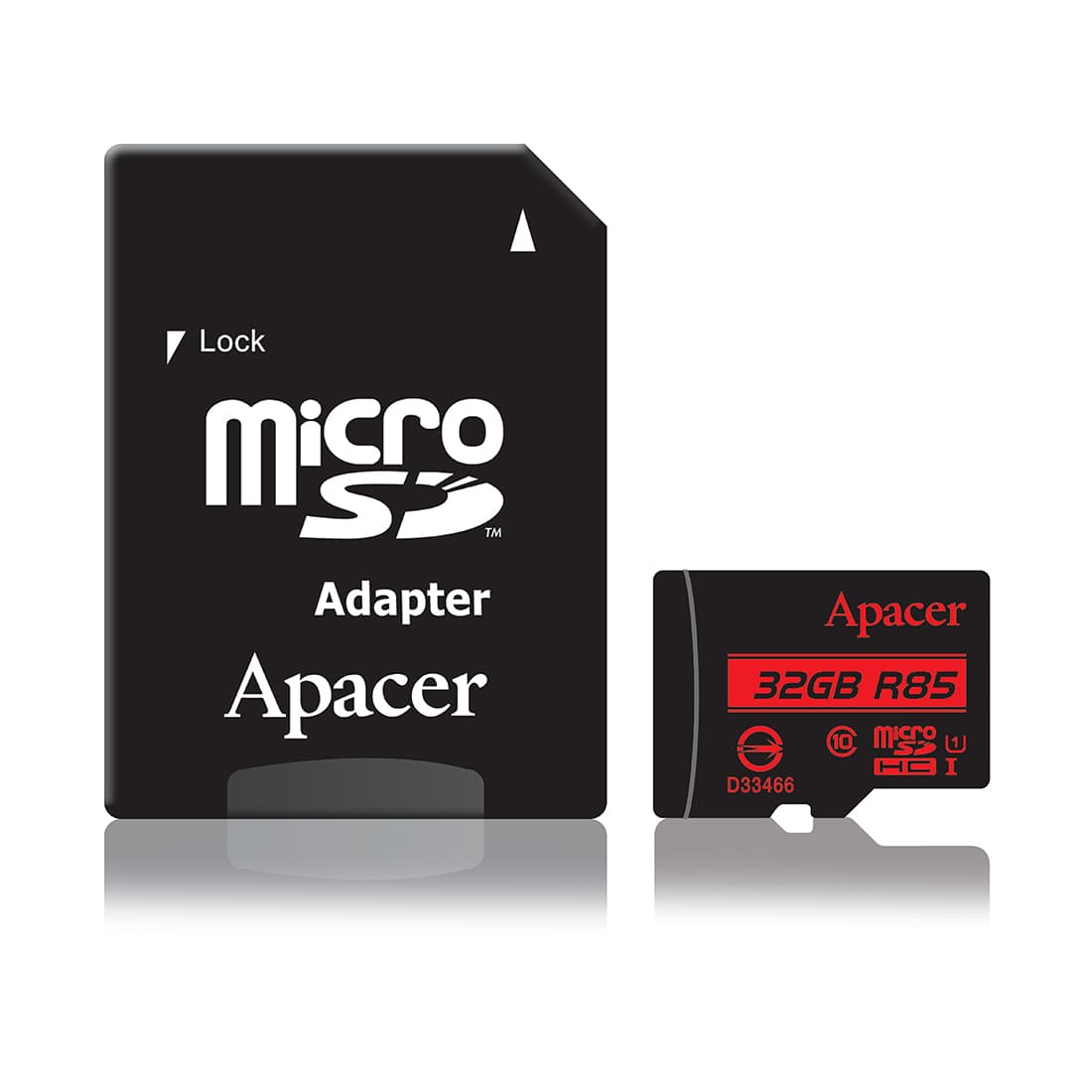 Карта памяти, Apacer, AP32GMCSH10U5-R, MicroSDHC 32GB, с адаптером SD