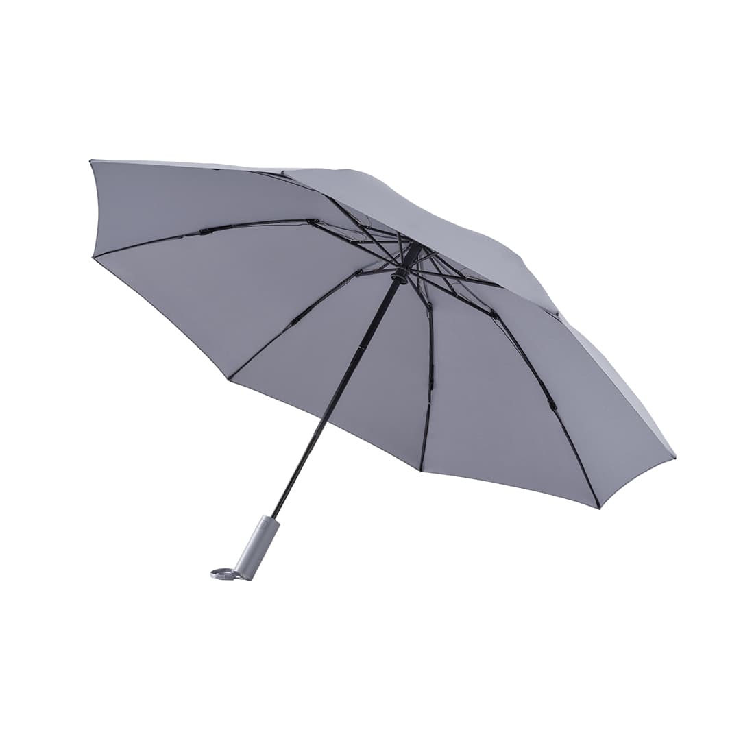 Зонт, 90GO, Automatic Umbrella (LED Lighting), 6941413204200, зонт с встроенным фонариком, Автоматическое открытие и закрытие, Кнопочная система освещения- батарея емкостью 120 мАч, Ребра из стекловолокна и металлический стержень, Съемная ручка на шнурке для удобной переноски, Серый