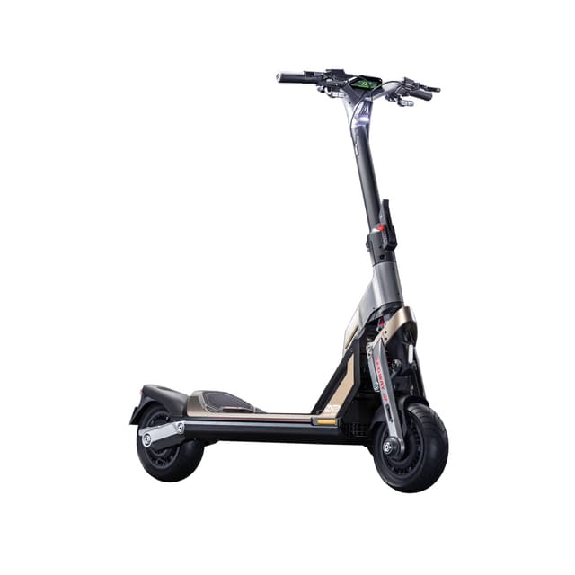 Электросамокат, Ninebot, KickScooter GT2P, Складной дизайн, Запас хода до 90 км, Максимальная скорость 70 км/ч, Мощность двигателя 3000 Вт, Преодоление макс. уклона 16°/30%, Размер шин 11 дюймов, Влагозащита IPX4, Серый