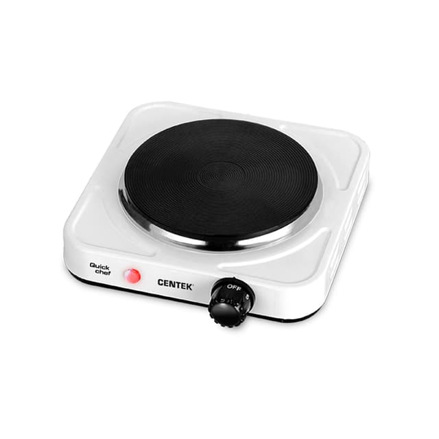 Электрическая плита, Centek, CT-1506, 1конф Чугун 155мм, 1000Вт, Индикатор работы, Белый