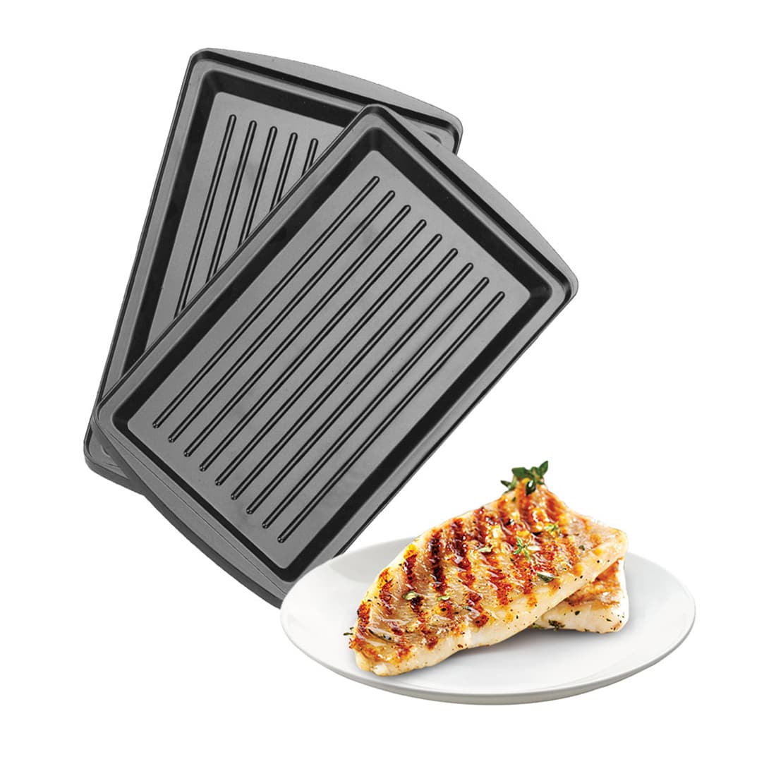 Панель для мультипекаря, Redmond, RAMB-03, Гриль, Антипригарное покрытие, Габаритные размеры 134  236 мм, Черный