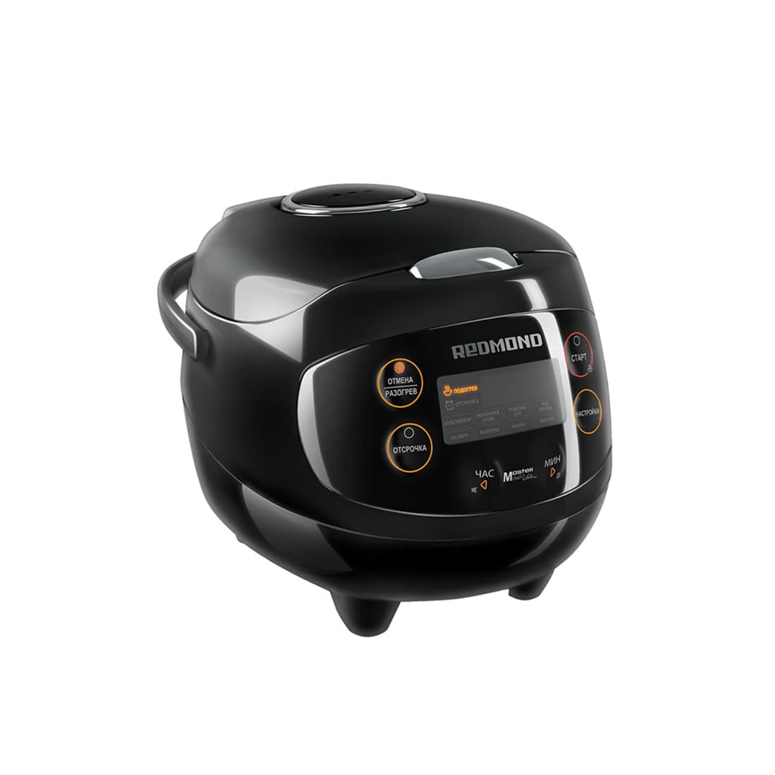 Мультиварка, Redmond, RMC-03, 9 автоматических программ, Объем 2л, Автоподогрев, Пастеризация, Стерилизация, Отложенный старт, Дисплей, Мощность 350 Вт, Черный