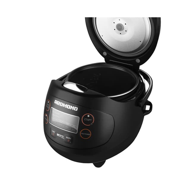 Мультиварка, Redmond, RMC-03, 9 автоматических программ, Объем 2л, Автоподогрев, Пастеризация, Стерилизация, Отложенный старт, Дисплей, Мощность 350 Вт, Черный