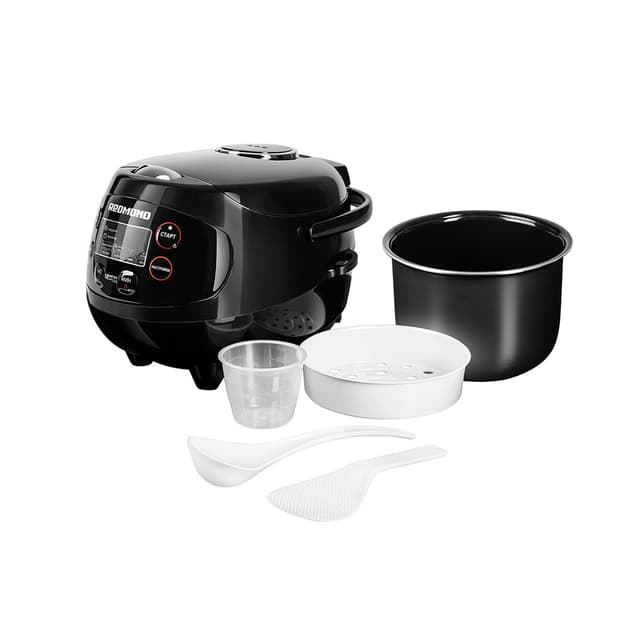 Мультиварка, Redmond, RMC-03, 9 автоматических программ, Объем 2л, Автоподогрев, Пастеризация, Стерилизация, Отложенный старт, Дисплей, Мощность 350 Вт, Черный
