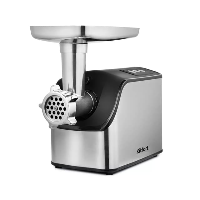 Мясорубка, Kitfort, КТ-2103, Мощность максимальная -1800 Вт, Количество скоростей-2 шт, Количество насадок-5 шт, Длина сетевого шнура-1 м, Цвет серебристый