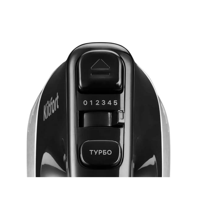 Миксер, Kitfort, КТ-3072, 5 скоростей, 4 насадки, Турборежим, Мощность 500 Вт, Длина шнура 1 м, Черный/Стальной