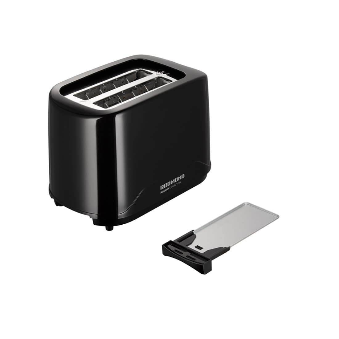 Тостер, Redmond, RT-437, 6 степеней обжаривания, 2 отделения для тостов, Функция разморозки и подогрева, Автоматическое центрирование тостов, Функция отмены, Мощность 750 Вт, Длина шнура 0.6м, Черный