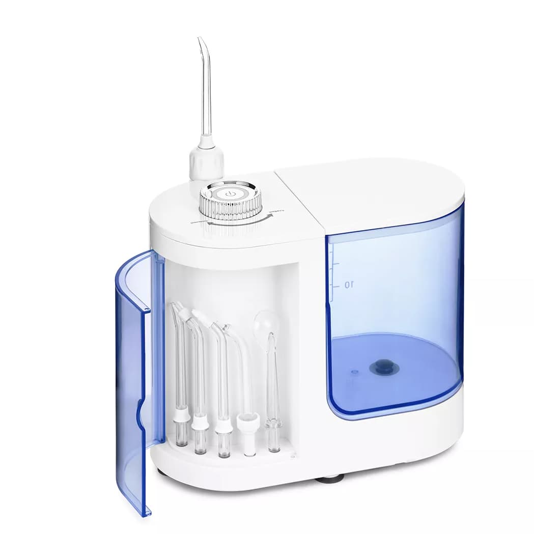 Ирригатор, Kitfort, КТ-2914, Мощность 24 Вт, Емкость резервуара 1000 мл, Количество насадок в комплекте 6 шт, Принцип подачи струи воды моноструйный, Количество пульсаций 1250 - 1700 в минуту, Цвет белый, синий