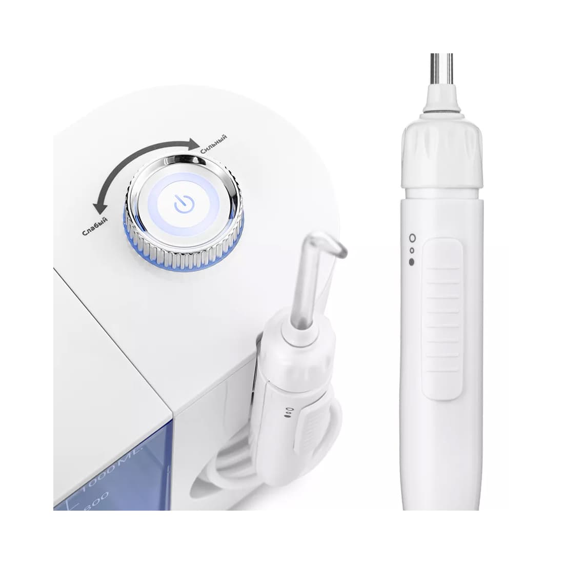 Ирригатор, Kitfort, КТ-2914, Мощность 24 Вт, Емкость резервуара 1000 мл, Количество насадок в комплекте 6 шт, Принцип подачи струи воды моноструйный, Количество пульсаций 1250 - 1700 в минуту, Цвет белый, синий