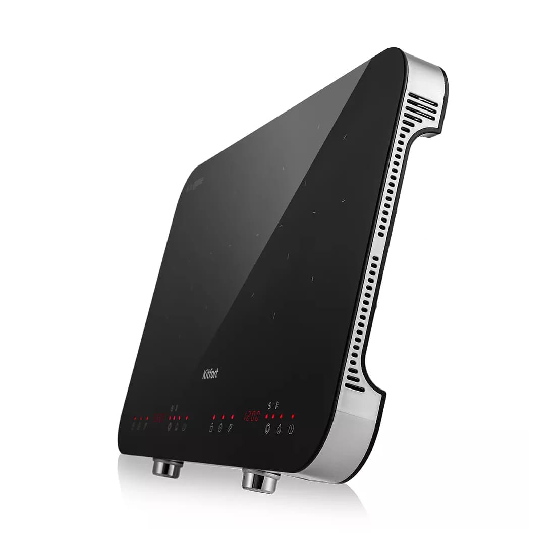 Индукционная плита, Kitfort, КТ-149, Мощность 1800 + 1300 Вт, Управление сенсорное, Ступеней мощности 12 + 10, Таймер до 24 часов , Цвет черный