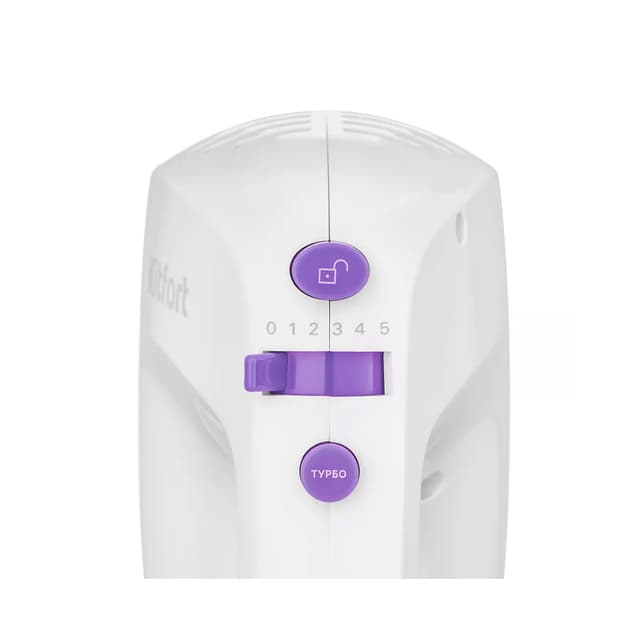 Миксер, Kitfort, КТ-3071-1, Мощность 200-250 Вт, Число скоростей 5, Количество насадок 4 , Цвет Бело-фиолетовый