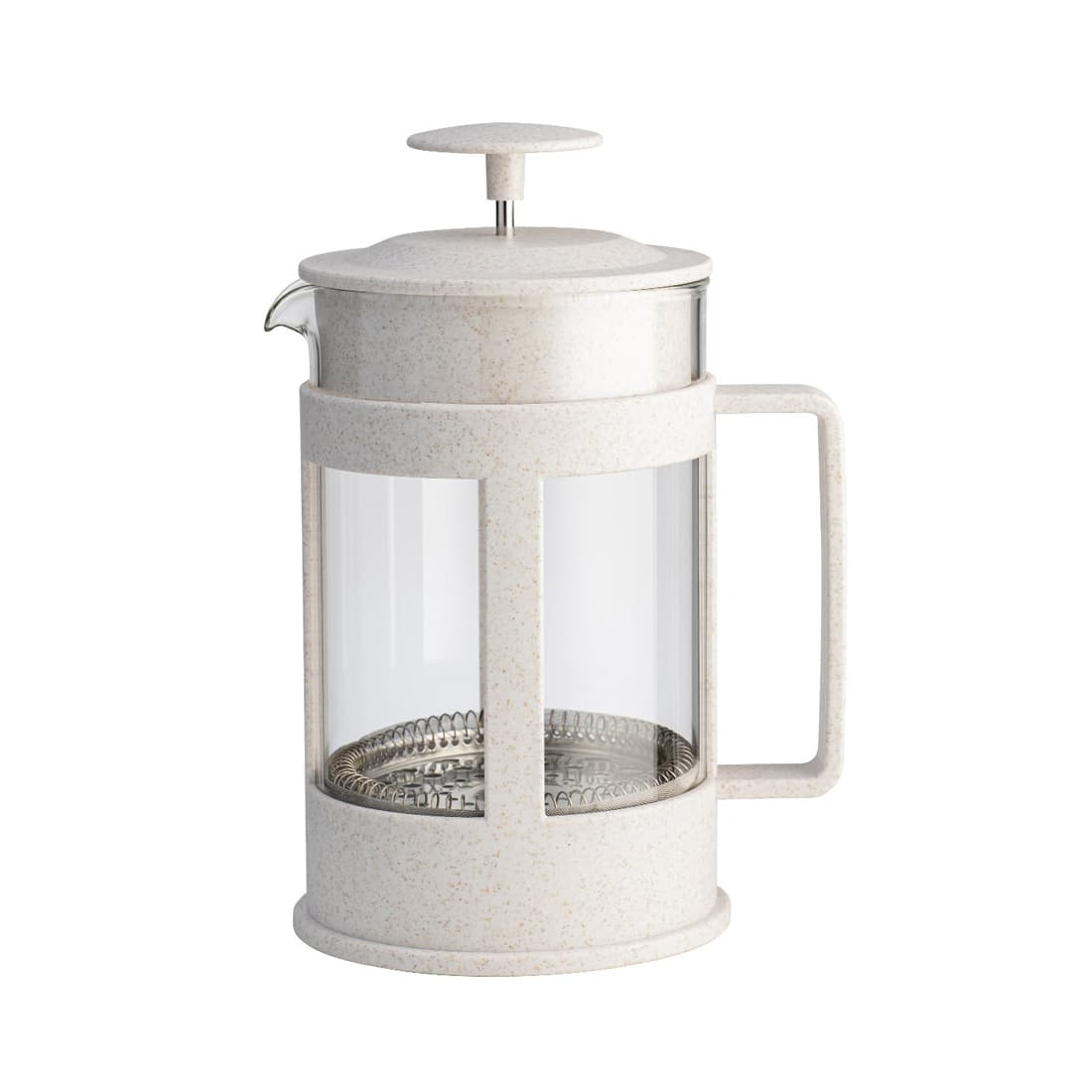 Френч-пресс, LARA, LR06-50-350, Объем 350мл, Стальной фильтр, Боросиликатное стекло, Подходит для мытья в посудомоечной машине, Белый