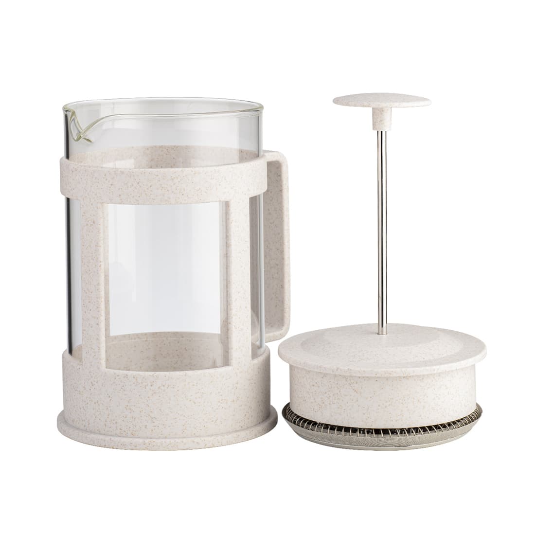 Френч-пресс, LARA, LR06-50-350, Объем 350мл, Стальной фильтр, Боросиликатное стекло, Подходит для мытья в посудомоечной машине, Белый