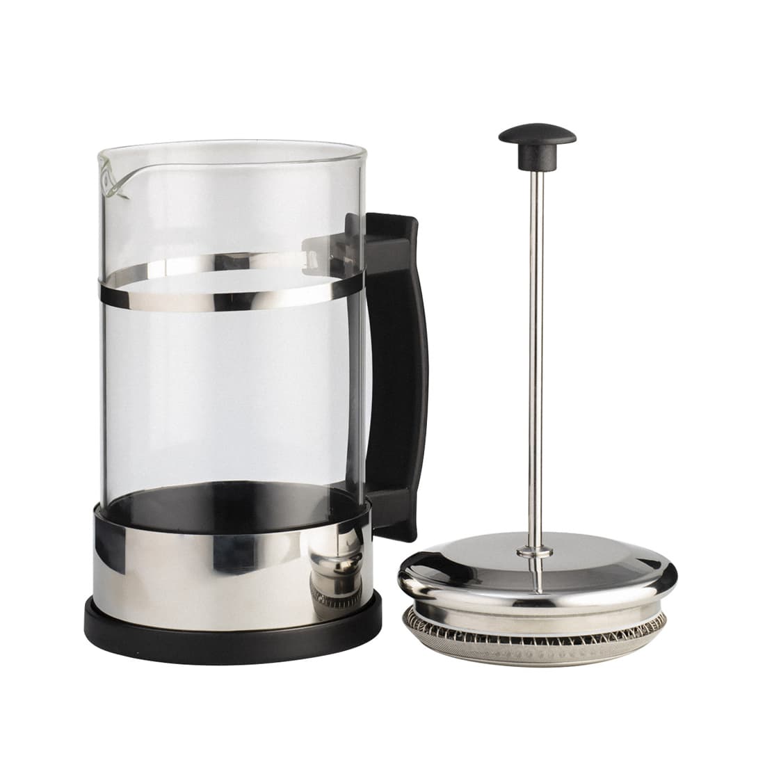 Френч-пресс, LARA, LR06-51-350, Объем 350мл, Стальной фильтр, Боросиликатное стекло, Подходит для мытья в посудомоечной машине, Черный