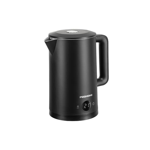 Чайник электрический, Редмонд, KM245, Объем 1.7л, Двойные стенки, Сенсорное управление, 5 температурных режимов, Дисплей, Поддержание температуры, Нержавеющая сталь, Мощность 1850-2200 Вт, Длина шнура 0.7м, Черный