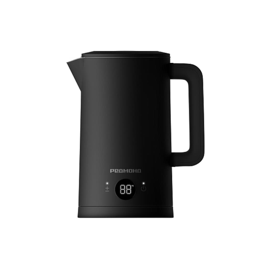 Чайник электрический, Редмонд, KM245, Объем 1.7л, Двойные стенки, Сенсорное управление, 5 температурных режимов, Дисплей, Поддержание температуры, Нержавеющая сталь, Мощность 1850-2200 Вт, Длина шнура 0.7м, Черный