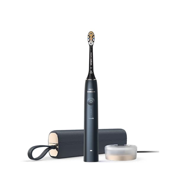 Звуковая электрическая зубная щетка, Philips, Sonicare 9000 Prestige HX9992/11, Технология SenseIQ, Адаптируется к под стиль чистки, Приложение Sonicare с функциями искусственного интеллекта, Индикация заряда, Цвет темно-синий