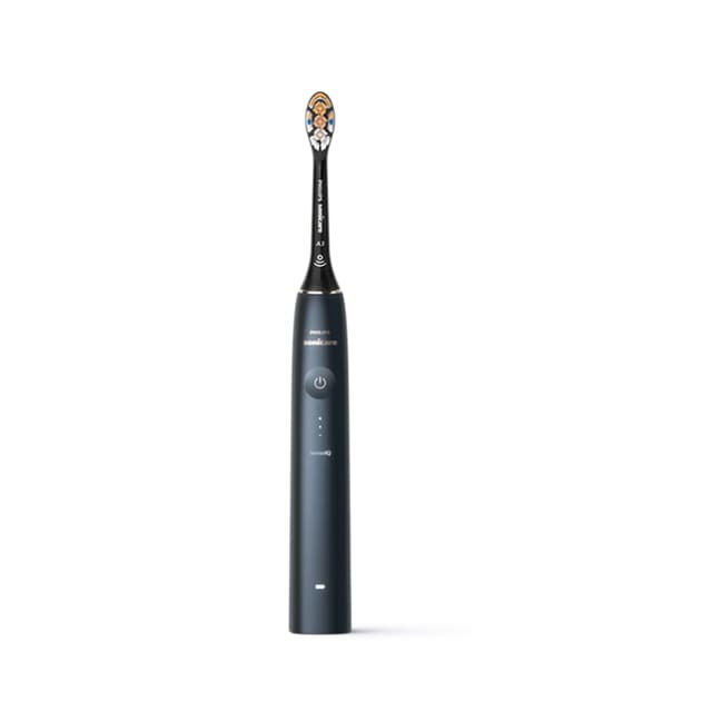 Звуковая электрическая зубная щетка, Philips, Sonicare 9000 Prestige HX9992/11, Технология SenseIQ, Адаптируется к под стиль чистки, Приложение Sonicare с функциями искусственного интеллекта, Индикация заряда, Цвет темно-синий