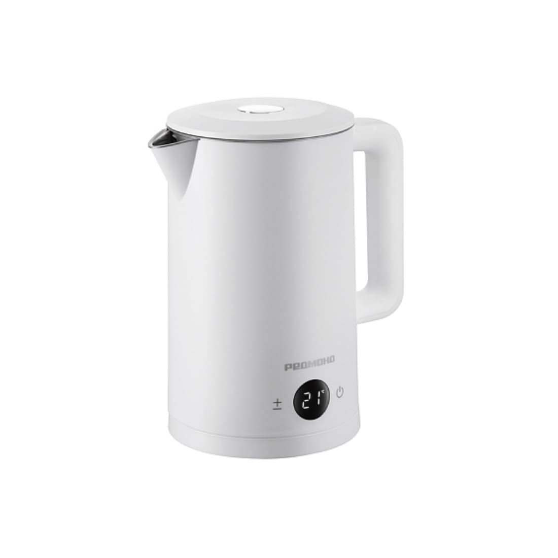 Чайник электрический, Редмонд, KM245, Объем 1.7л, Двойные стенки, Сенсорное управление, 5 температурных режимов, Дисплей, Поддержание температуры, Нержавеющая сталь, Мощность 1850-2200 Вт, Длина шнура 0.7м, Белый
