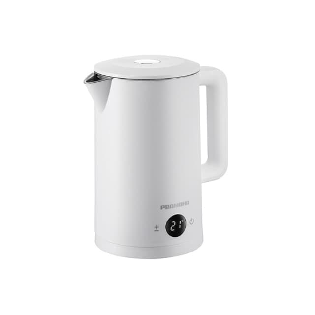 Чайник электрический, Редмонд, KM245, Объем 1.7л, Двойные стенки, Сенсорное управление, 5 температурных режимов, Дисплей, Поддержание температуры, Нержавеющая сталь, Мощность 1850-2200 Вт, Длина шнура 0.7м, Белый