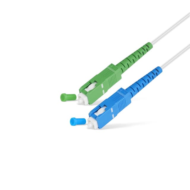 Абонентский FTTH Патч Корд,, SС/UPC-SC/APC SM 1 м, Для внутр. прокладки, Белый, LSZH
