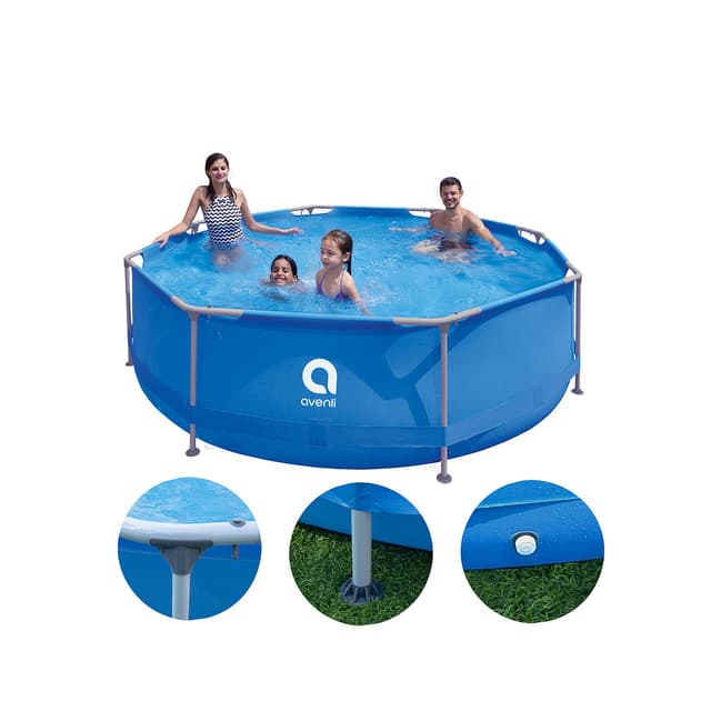 Каркасный бассейн 300 x 76 см, Avenli, 17798, Винил, 4383 л., Стальной каркас, Голубой, Цветная коробка
