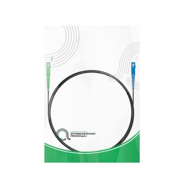 Абонентский FTTH Патч Корд,, SС/UPC-SC/APC SM 1 м, Для внешней прокладки, Чёрный, Усиленный, LSZH