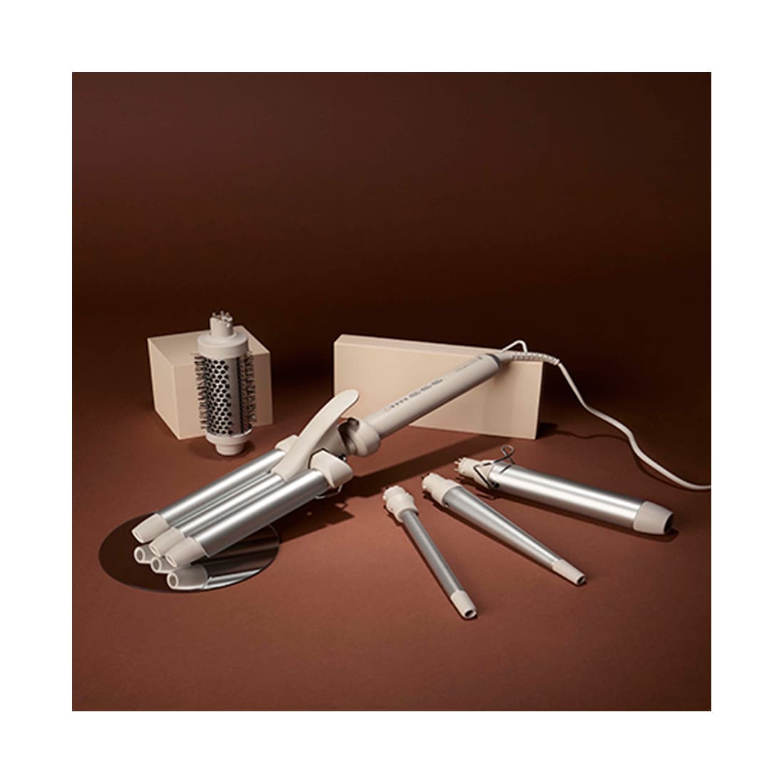 Мультистайлер, Remington, CI41MS5E51, Диапазон температур 130-210 ° С, Керамическое покрытие, 5 насадок, Светодиодный дисплей, Быстрый нагрев за 40 сек, Цвет бежевый