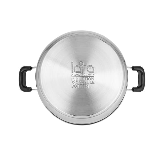 Мантоварка-пароварка, LARA, LR03-40, 3 секции, Диаметр 28 см, Высота нижнего отсека 165 мм, Нержавеющая сталь, Для всех типов плит, Мойка ручная/в посудомоечной машине, Стальной