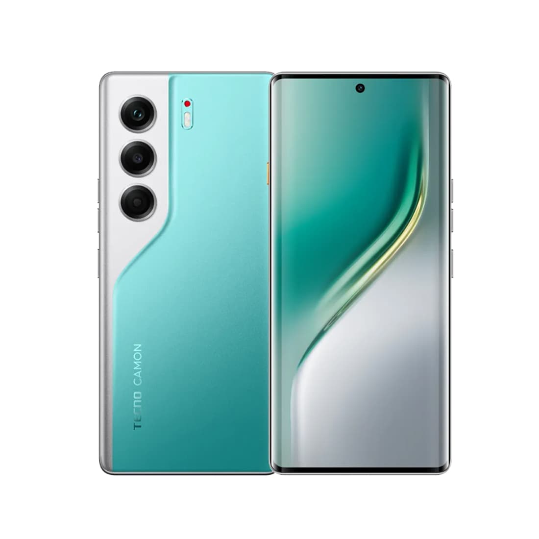 Мобильный телефон, TECNO, CAMON 40 (CM5) 256+8 GB, 6.78" AMOLED, Аккумулятор 5200 мАч, 50MPx+8MPx+ AI/32MPx, MediaTek Helio G100 Ultimate, 45W, (Emerald Lake Green) Морской зеленый