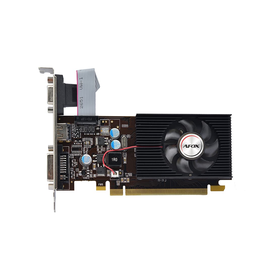 Видеокарта, AFOX, G210 1GB D3 LP Single Fan (94897033789899), AF210-1024D3L5, DDR3, 64bit, HDMI, DVI, VGA, 150*70*19 мм, Цветная коробка