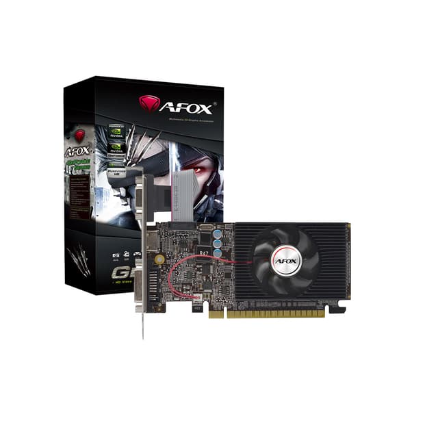 Видеокарта, AFOX, GT610 2GB D3 LP Single Fan (4897033780438), AF610-2048D3L7-V8, DDR3, 64bit, HDMI, DVI, VGA, 146*70*15 мм, Цветная коробка