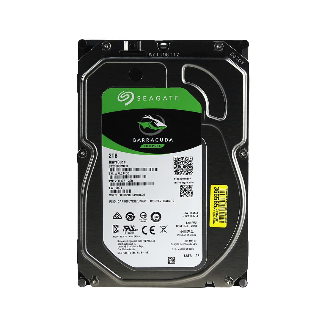Жёсткий диск, Seagate Barracuda, ST2000DM008, HDD, 2Tb, SATA6Gb/s, 7200rpm, 256Mb, 3,5"