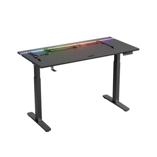 Компьютерный стол, 1STPLAYER, FAST-1470-RGB-BK, Поверхность - МДФ, Основание - алюминий, 145х70х12, Черный