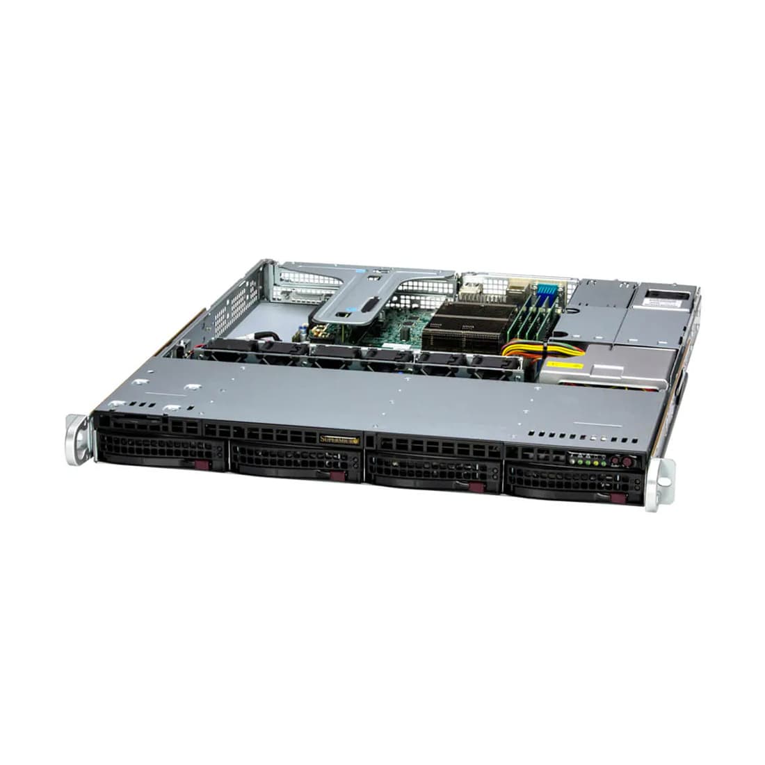Суперсервер (промышленный компьютер), Supermicro, SYS-511R-M 782, Xeon 6337P, 1x32GB DDR5-5600 ECC RDIMM, 1x480GB NVMe PCIe 4.0 SSD M.2, 2x1200W, 2 RJ-45 1G LAN