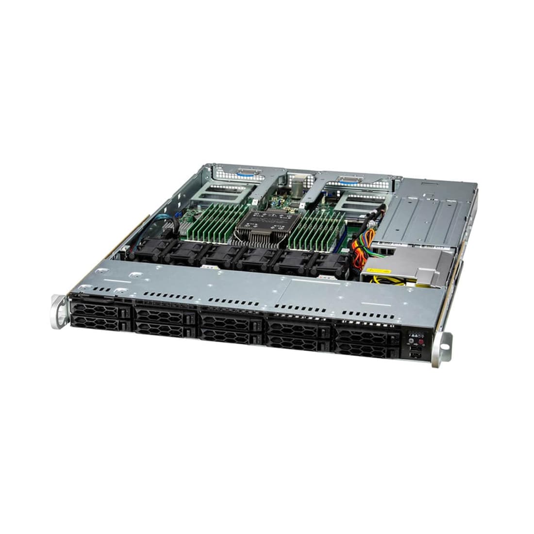 Суперсервер (промышленный компьютер), Supermicro, SYS-111C-NR, Xeon Silver 4510, 1x32GB DDR5-5600 ECC RDIMM, 1x480GB NVMe PCIe 4.0 SSD M.2, 2x860W