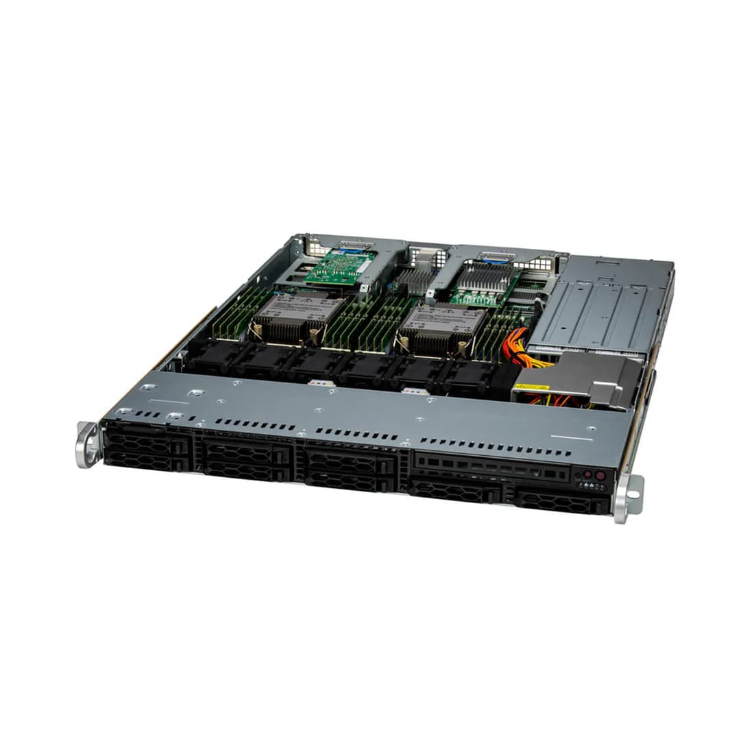 Суперсервер (промышленный компьютер), Supermicro, SYS-121C-TN2R 1692, Xeon Silver 4510, 1x32GB DDR5-5600 ECC RDIMM, 1x480GB NVMe PCIe 4.0 SSD M.2, 2x860W