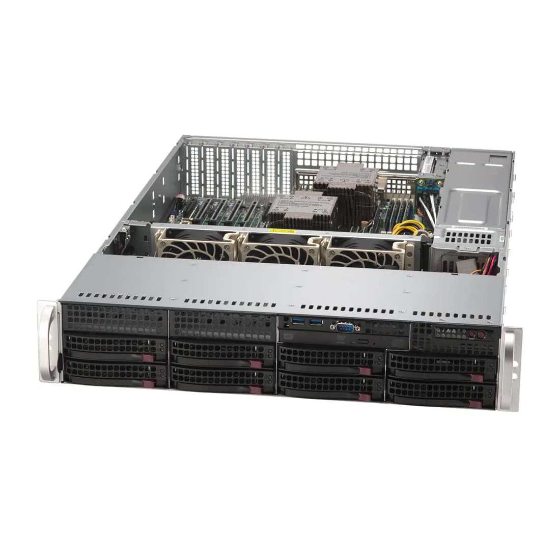 Суперсервер (промышленный компьютер), Supermicro, SYS-622B-TRT 154, Xeon 6515P, 1x32GB DDR5-5600 ECC RDIMM, 1x480GB NVMe PCIe 4.0 SSD M.2, 2x1200W, 2х RJ45 10G LAN