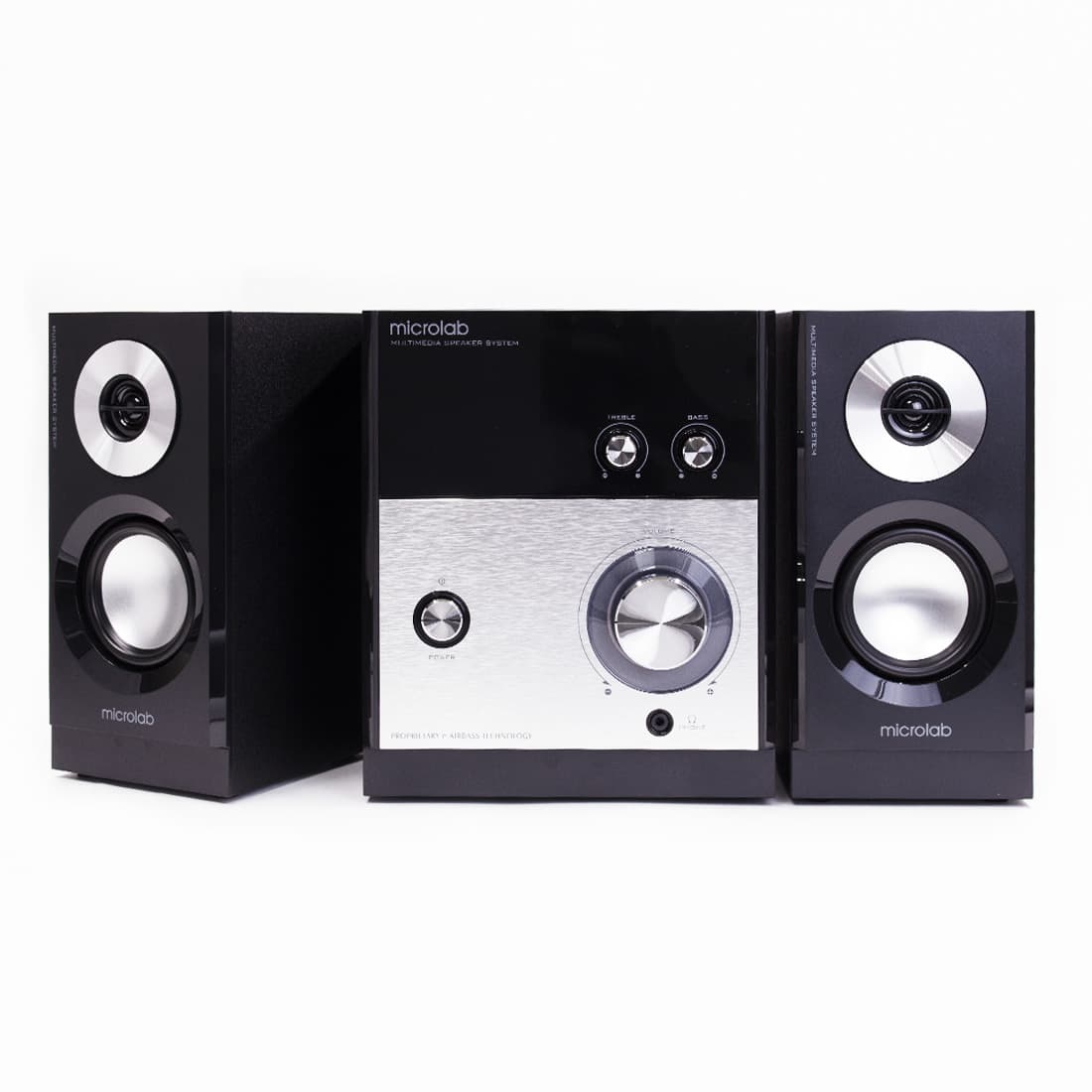 Акустическая система, Microlab, M-880, 2.1, 40Вт(12Вт*2+16Вт), Выход 2RCA, Вход 3,5 MiniJack, Технология обработки низких частот X-Bass, Чёрный