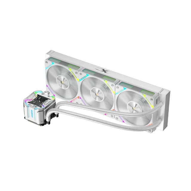 Кулер с водяным охлаждением, 1STPLAYER, X-360 White, X-360-WH, intel 1151/1200/1700/1851 и amd AM4/AM5, TDP 300W Вт, 3, 600–2000 об/мин, 56,8, 33,12, Белый